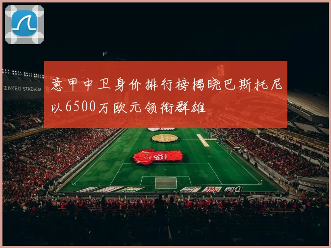 意甲中卫身价排行榜揭晓巴斯托尼以6500万欧元领衔群雄
